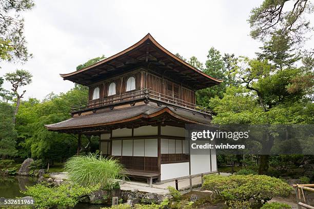 ginkaku-ji temple - silver pavilion, kyoto, japan - ginkaku ji temple stock pictures, royalty-free photos & images