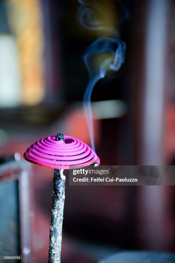 Mosquito coil in a temple of Wuhan Hubei China