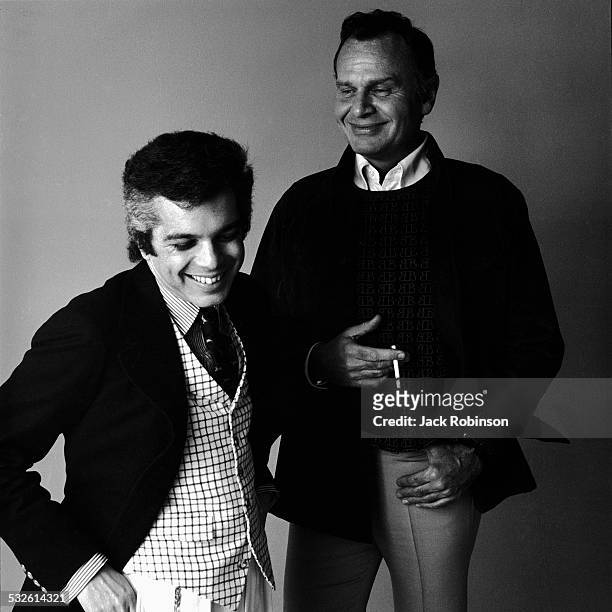 Portrait of fashion designers Ralph Lauren and Bill Blass, late 1960s or early 1970s.