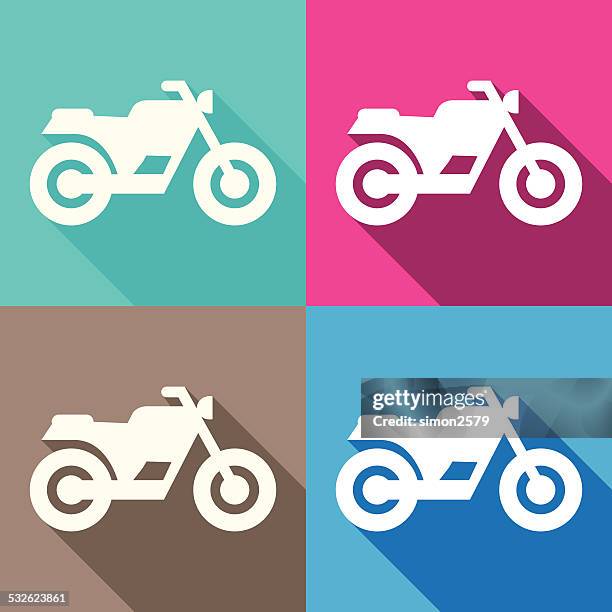 motorbike symbol set - motorcycle engine stock illustrations