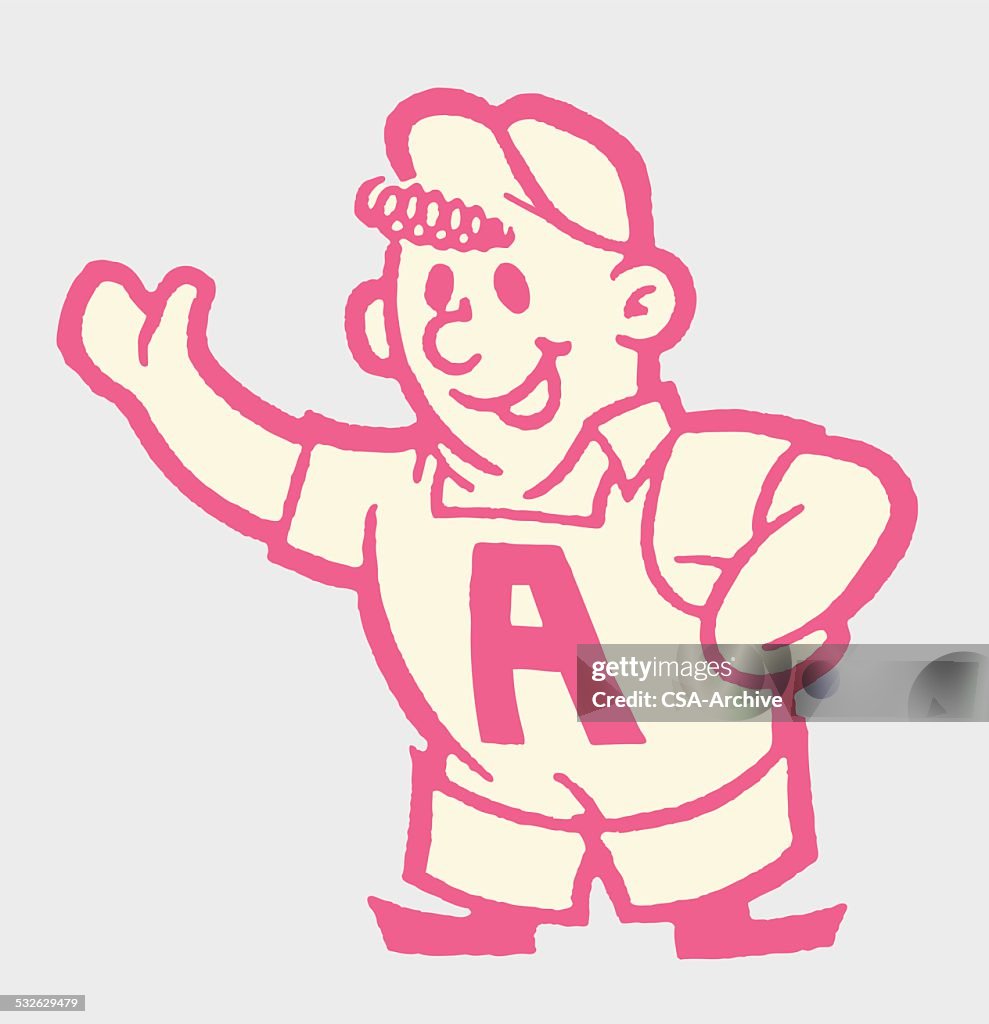 Trabajador sonriente en monos