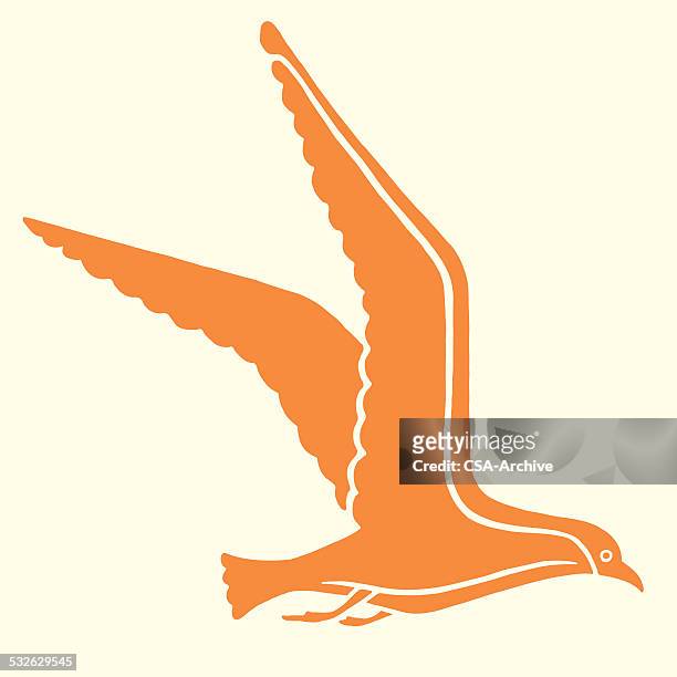 seagull - cave painting vector stock illustrations