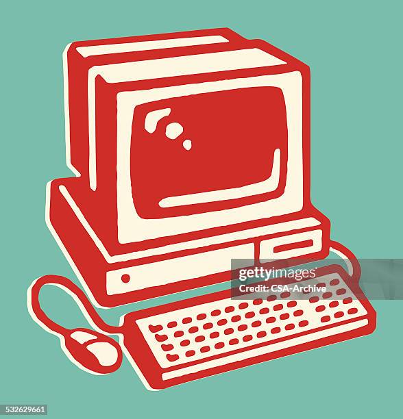 personal desktop computer - computer stock illustrations