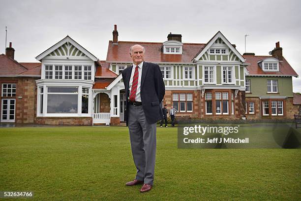 Henry Fairweather, chair of Muirfield Golf Club poses in front of the clubhouse on May 19, 2016 in Gullane, Scotland. Muirfield Golf Club has lost...