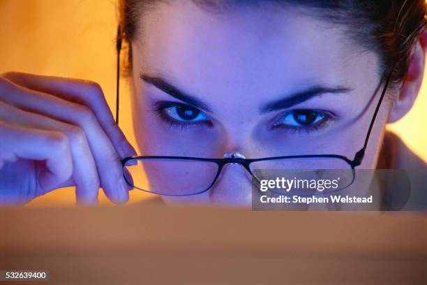 Peering Lady Computer 39 Woman Peering Over Computer Stock Photos, High-Res Pictures, and ...
