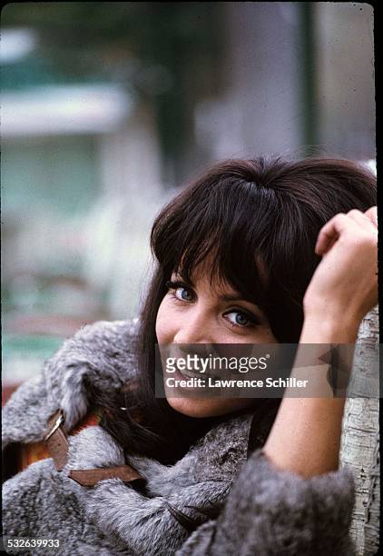 Portrait of Italian actress Maria Grazia Buccella during a break in the production of the film 'Villa Rides' , Andalusia, Spain, 1968.
