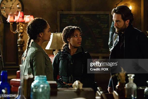 Lyndie Greenwood, Nicole Beharie and Tom Mison in the Ragnarok season finale episode of SLEEPY HOLLOW airing Friday, April 8 on FOX.