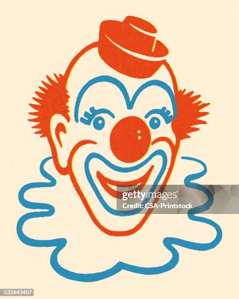 lächeln clown - happy clown faces stock-grafiken, -clipart, -cartoons und -symbole