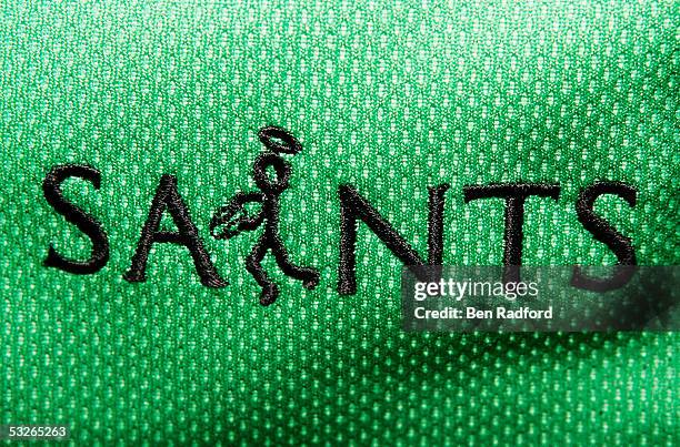 Detail shot of shirt pictured during Northampton Saints photocall at Franklin's Gardens on July 4 in Northampton, England.