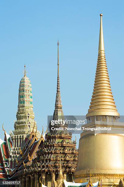 the fleche of buildings in emerald buddha temple - fleche stock pictures, royalty-free photos & images