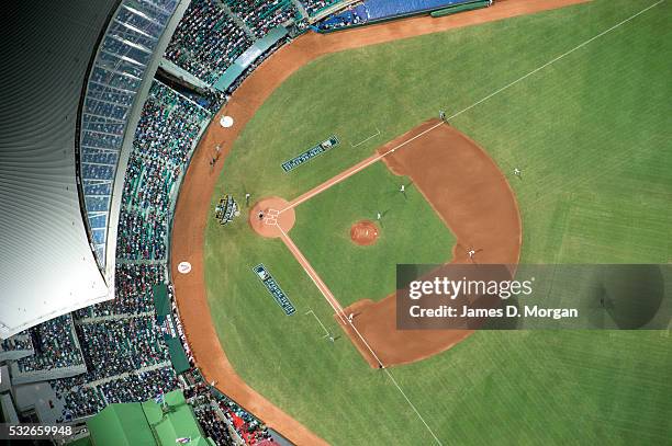 Sydney Cricket Ground from 2,000 feet on the night of the Baseball league in the USA launching its first game from Sydney. US Major League teams, Los...