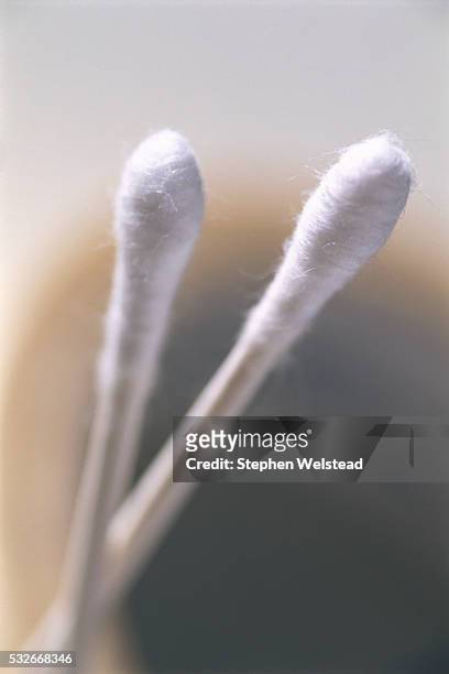 pair of cotton swabs - cotton bud stock pictures, royalty-free photos & images
