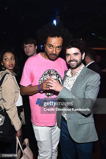 Derrick Beckles and Nicholas Rutherford attend the 2016 Adult Swim Upfront Party on May 18, 2016 in New York City. . 25870_002_0566.JPG