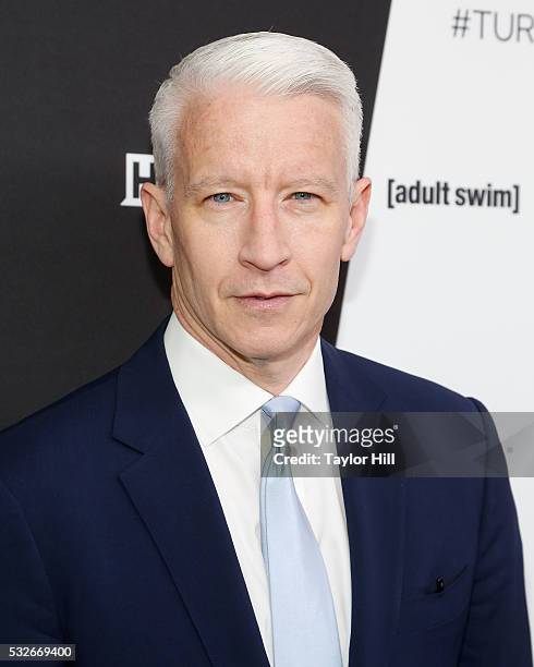 Anderson Cooper attends the Turner Upfront 2016 arrivals at The Theater at Madison Square Garden on May 18, 2016 in New York City.