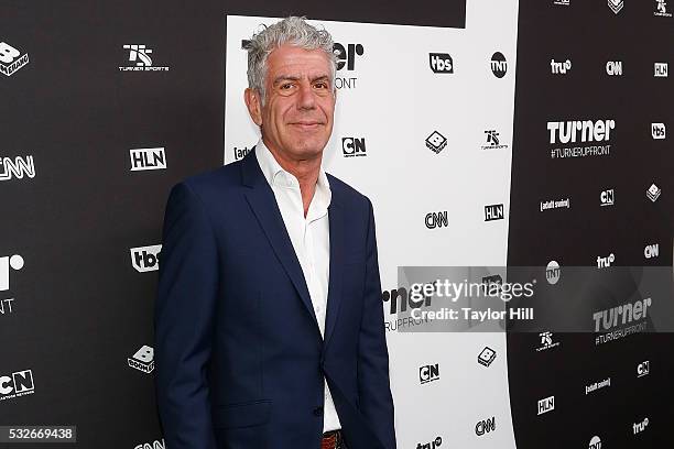 Anthony Bourdain attends the Turner Upfront 2016 arrivals at The Theater at Madison Square Garden on May 18, 2016 in New York City.