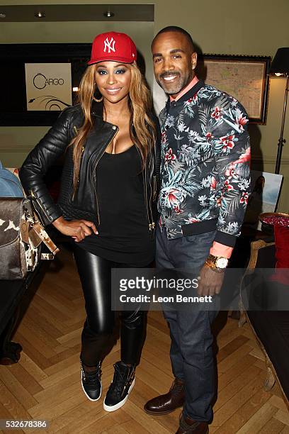 Personality Cynthia Bailey and actor Donnell Turner attends Cargo By Cynthia Bailey VIP reception at The Redbury Hotel on May 18, 2016 in Hollywood,...