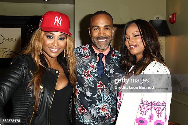 Personality Cynthia Bailey and actors Donnell Turner and Garcelle Beauvais attends Cargo By Cynthia Bailey VIP reception at The Redbury Hotel on May...