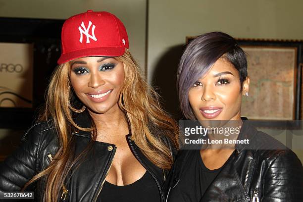 Personality Cynthia Bailey and Music artist Moniece Slaughter attends Cargo By Cynthia Bailey VIP reception at The Redbury Hotel on May 18, 2016 in...