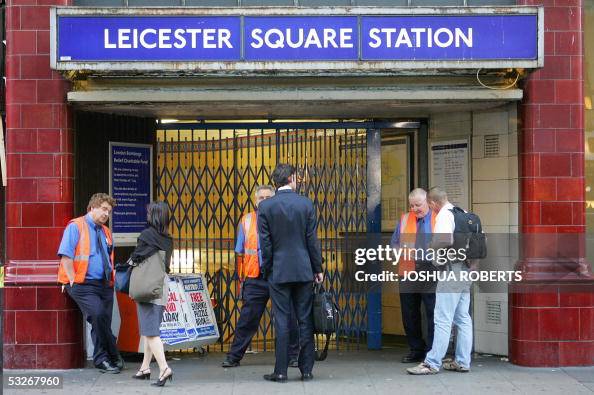 Members of the London underground staff at the Leicester Square... News ...