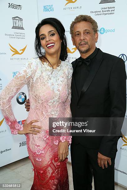 Malaika Arora Khan and Abel Jafri attends the Unesco Dinner At Club Albane during The 69th Annual Cannes Film Festival on May 18, 2016 in Cannes.