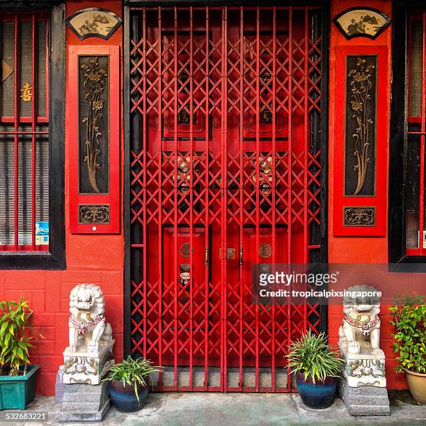 restored conservation shophouse - peranakan culture stock pictures, royalty-free photos & images