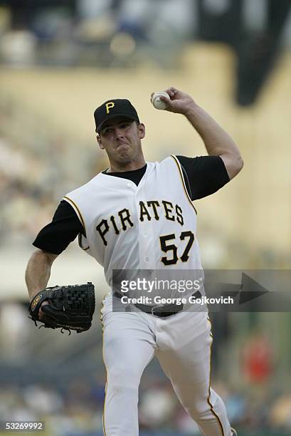 Pitcher Zach Duke of the Pittsburgh Pirates faces the Colorado Rockies at PNC Park on July 21, 2005 in Pittsburgh, Pennsylvania. Duke was the winning...