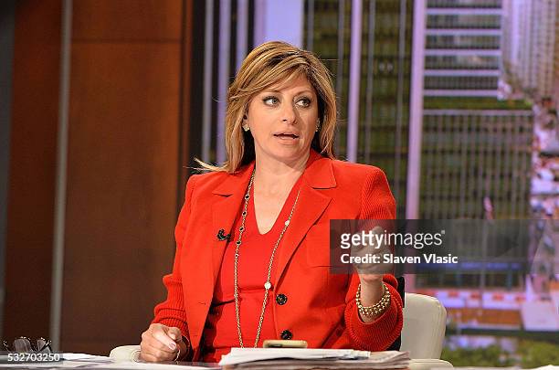 Maria Bartiromo hosts FOX Business Network's "Mornings with Maria" at FOX Studios on May 19, 2016 in New York City.
