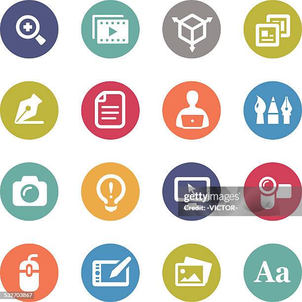 creative icons - circle series - filing paperwork stock illustrations