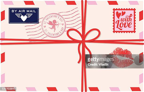 st. valentine's day love letter – luftpost - love letter stock-grafiken, -clipart, -cartoons und -symbole