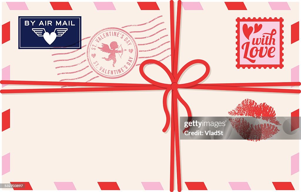 St. Valentine's Day - air mail love letter