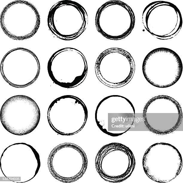 grunge circles - rough border stock illustrations