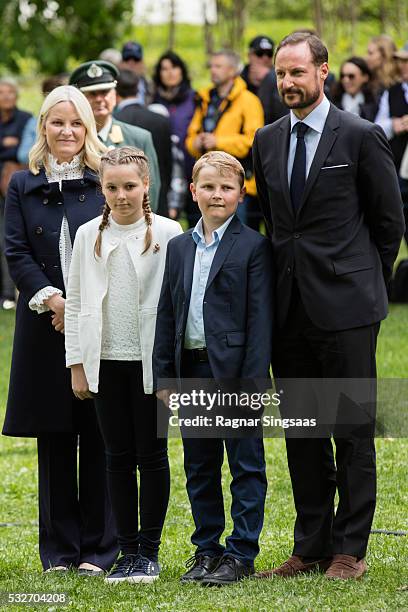 Crown Princess Mette-Marit of Norway, Princess Ingrid Alexandra of Norway, Prince Sverre Magnus of Norway and Crown Prince Haakon of Norway attend...