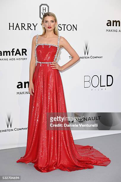 Lily Donaldson attends the amfAR's 23rd Cinema Against AIDS Gala at Hotel du Cap-Eden-Roc on May 19, 2016 in Cap d'Antibes, France.