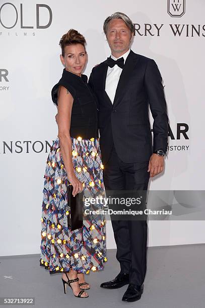 Mads Mikkelsen and Hanne Jacobsen attend the amfAR's 23rd Cinema Against AIDS Gala at Hotel du Cap-Eden-Roc on May 19, 2016 in Cap d'Antibes, France.