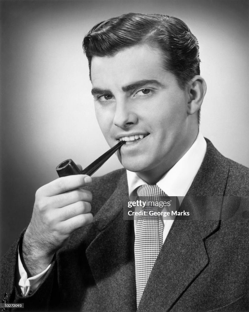 Man smoking a pipe