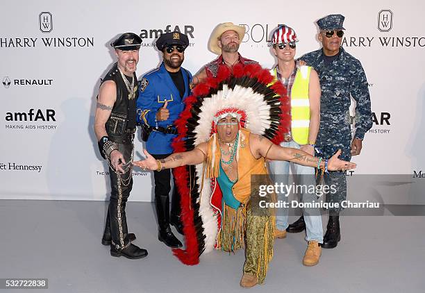 Eric Anzalone, Ray Simpson, Jim Newman, Felipe Rose, Bill Whitefield and Alex Briley of the band Village People attend the amfAR's 23rd Cinema...