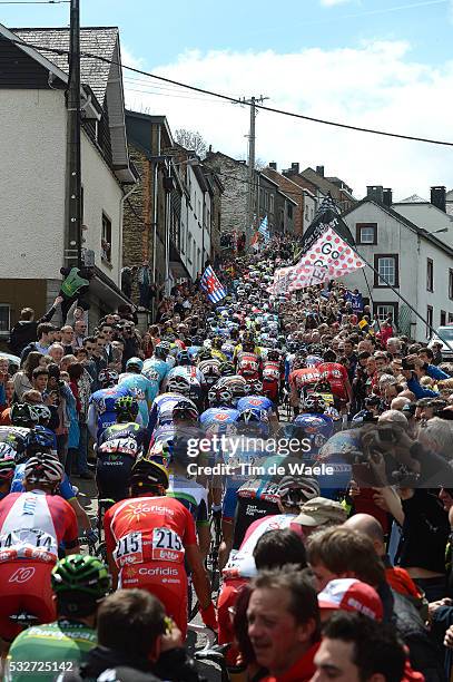 100th Liege - Bastogne - Liege 2014 Illustration Illustratie / Peleton Peloton / Cote de Saint-Roch HOUFFALIZE City Ville Stad Fans Supporters Public...