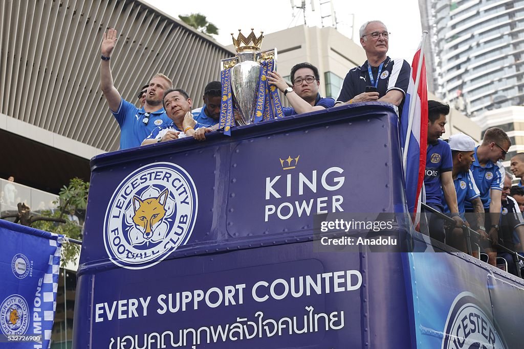 The celebration of Leicester City league trophy in Bangkok