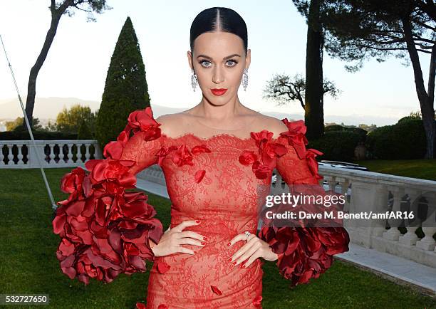 Katy Perry attends amfAR's 23rd Cinema Against AIDS Gala at Hotel du Cap-Eden-Roc on May 19, 2016 in Cap d'Antibes, France.