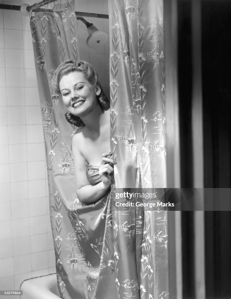 Woman taking shower