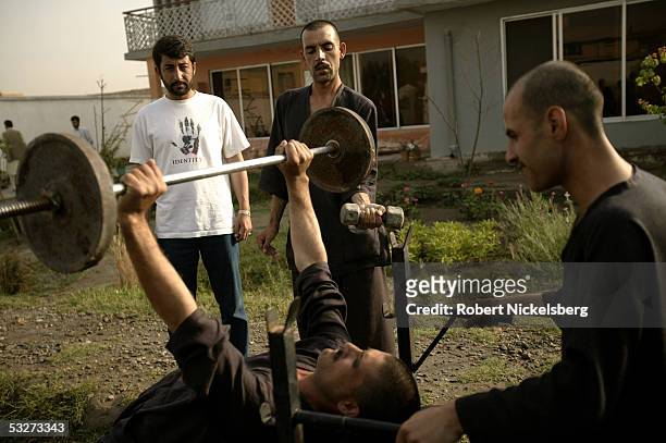 At the Nejat Center for Drug Rehabilitation in Kabul, Afghanistan July 11 heroin and opium drug addicts go through morning physical exercises watched...