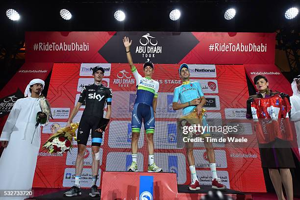 1th Abu Dhabi Tour 2015 / Stage 4 Podium / POELS Wouter / CHAVES RUBIO Johan Esteban / ARU Fabio / Celebration Joie Vreugde / Yas Marina Circuit -...