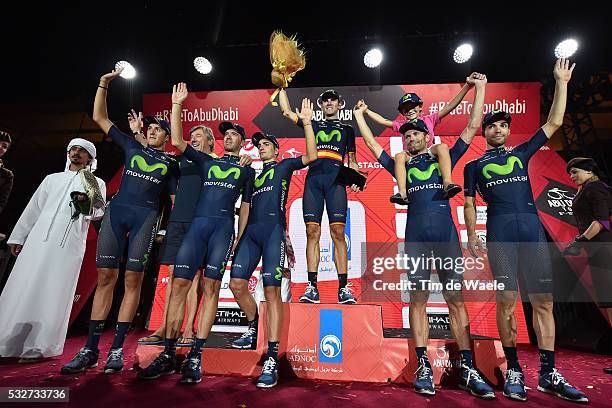 1th Abu Dhabi Tour 2015 / Stage 4 Podium / Team MOVISTAR / VALVERDE Alejandro / LOBATO DEL VALLE Juan Jose / MORENO BAZAN Javier / ROJAS GIL Jose...