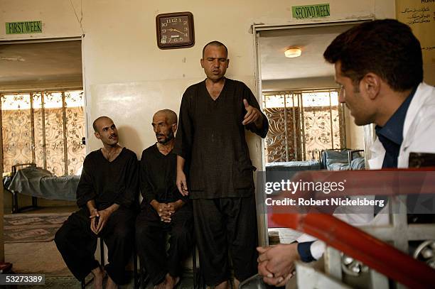 At the Nejat Center for Drug Rehabilitation in Kabul, Afghanistan July 11 heroin and opium drug addicts speak their thoughts during a daily group...