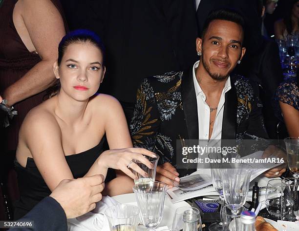 Barbara Palvin and Lewis Hamilton attend amfAR's 23rd Cinema Against AIDS Gala at Hotel du Cap-Eden-Roc on May 19, 2016 in Cap d'Antibes, France.