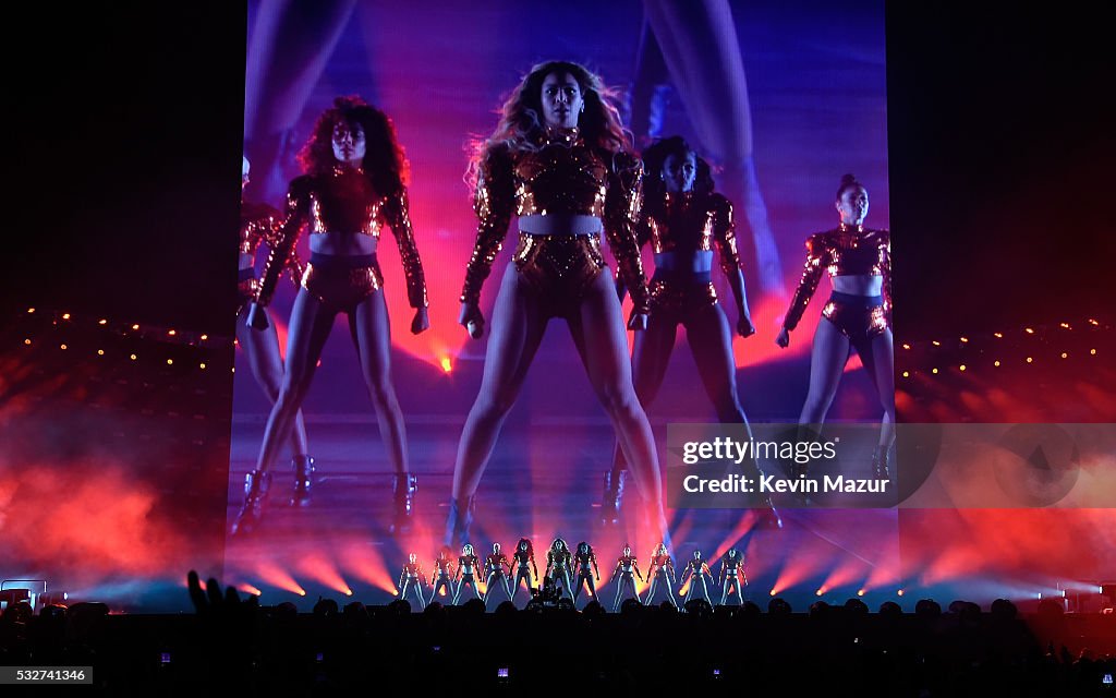 Entertainer Beyonce performs onstage during