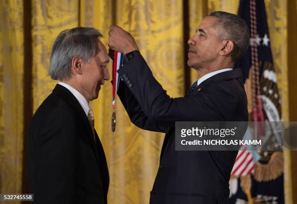 President Barack Obama awards the National Medal of Technology and Innovation to Dr. Chenming Hu, University of California, Berkeley, for pioneering...