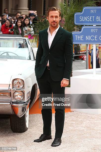 Ryan Gosling attends "The Nice Guys" UK Premiere at Odeon Leicester Square on May 19, 2016 in London, England.