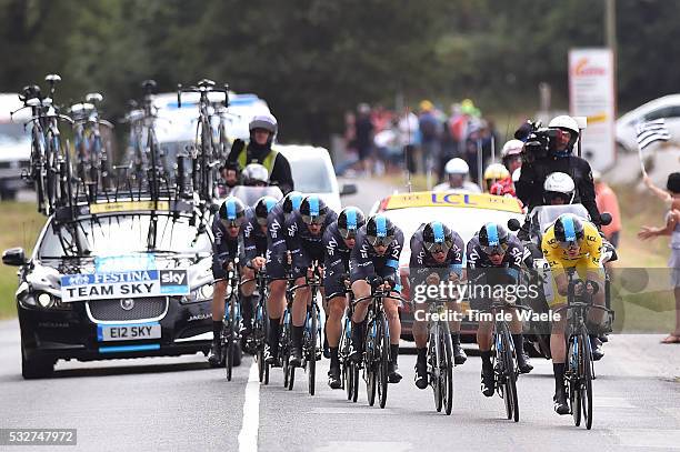 102nd Tour de France / Stage 9 Team Sky / FROOME Christopher Yellow Leader jersey / KENNAUGH Peter / KONIG Leopold / POELS Wout / PORTE Richie /...