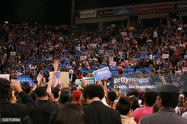 Bernie Sanders, Democratic presidential candidate, speaks at campaign rally at California Sate University, Dominguez Hills in Carson, California on...